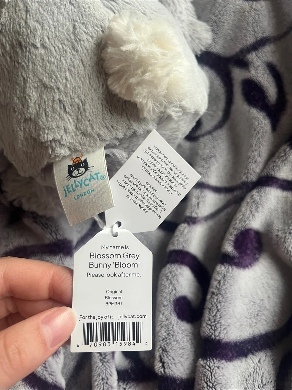 Jellycat blossom grey